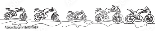 motorcycle vector style continuous line