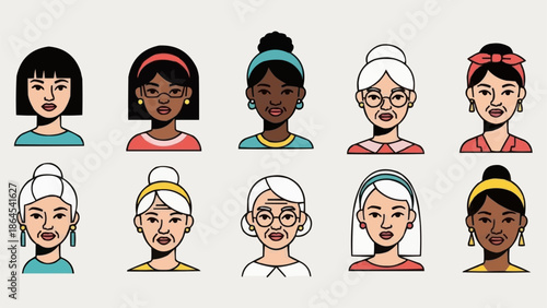 Diverse Women Portraits - A Collection of Unique Faces.