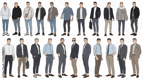 Diverse Mens Fashion Styles - A Comprehensive Collection of Outfits.