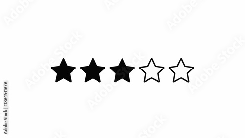Three out of five stars rating icon for customer feedback.