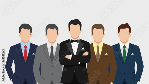 Group of Men in Suits - A Display of Professionalism and Elegance.