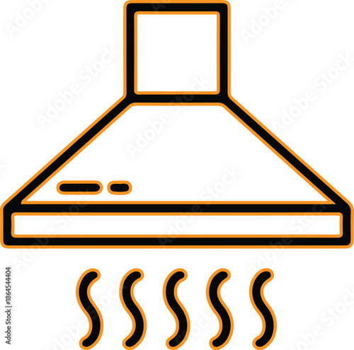 Kitchen range hood ventilation system icon vector illustration