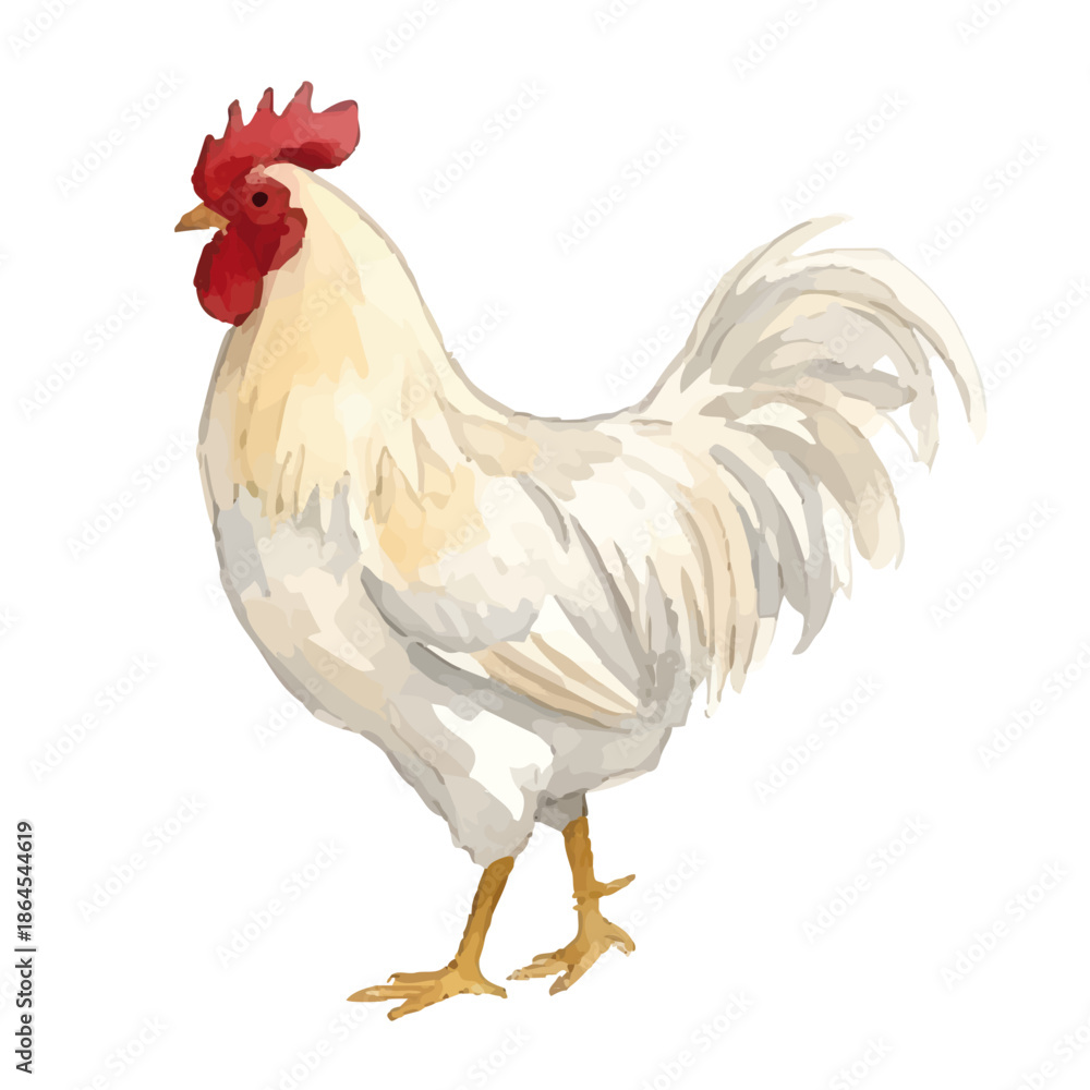 Fototapeta premium Watercolor-style chicken illustration/鶏