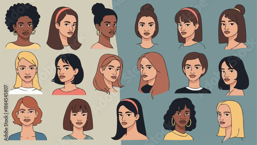 Diverse Women Portraits - A Collection of Unique Female Faces.