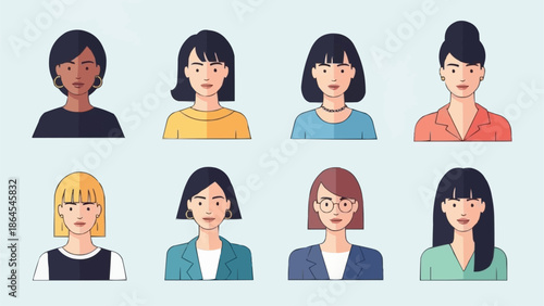 Diverse Women Avatars - A Collection of Professional Portraits.