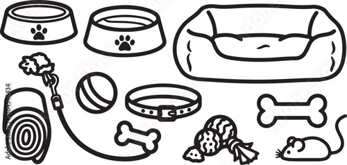 Dog accessories and pet supplies illustration
