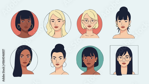 Diverse Women Portraits - A Collection of Unique Female Faces.