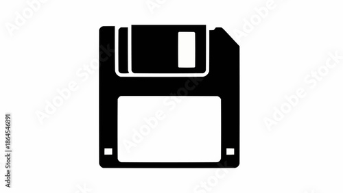 Iconic Floppy Disk Symbol - A Nostalgic Reminder of Data Storage History.