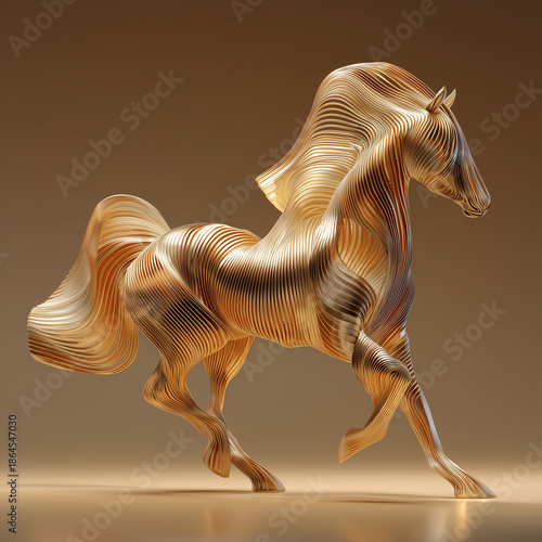golden horse on white background