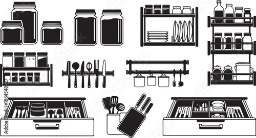 Kitchen Utensils and Organized Storage Solutions for Home Cooking
