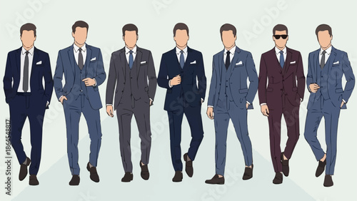 Diverse Mens Suits - A Fashionable Ensemble of Styles.
