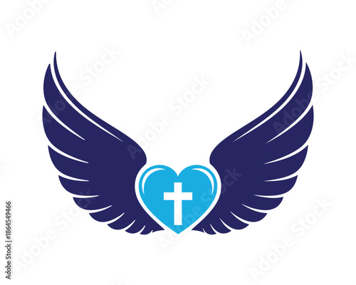 Healthcare Protection Icon with Wings and Medical Cross