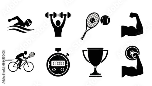 Untitledsport icons set(flat silhouette)