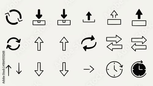 Collection of Arrow Icons for Web and Mobile Design.