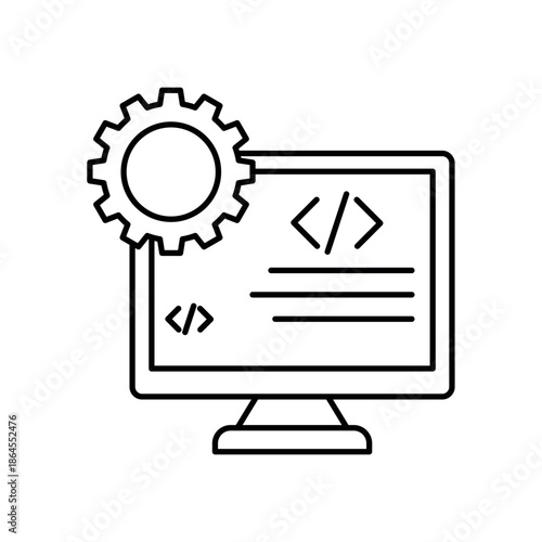 Icon a Computer Code Programming, isolated against a clean background.