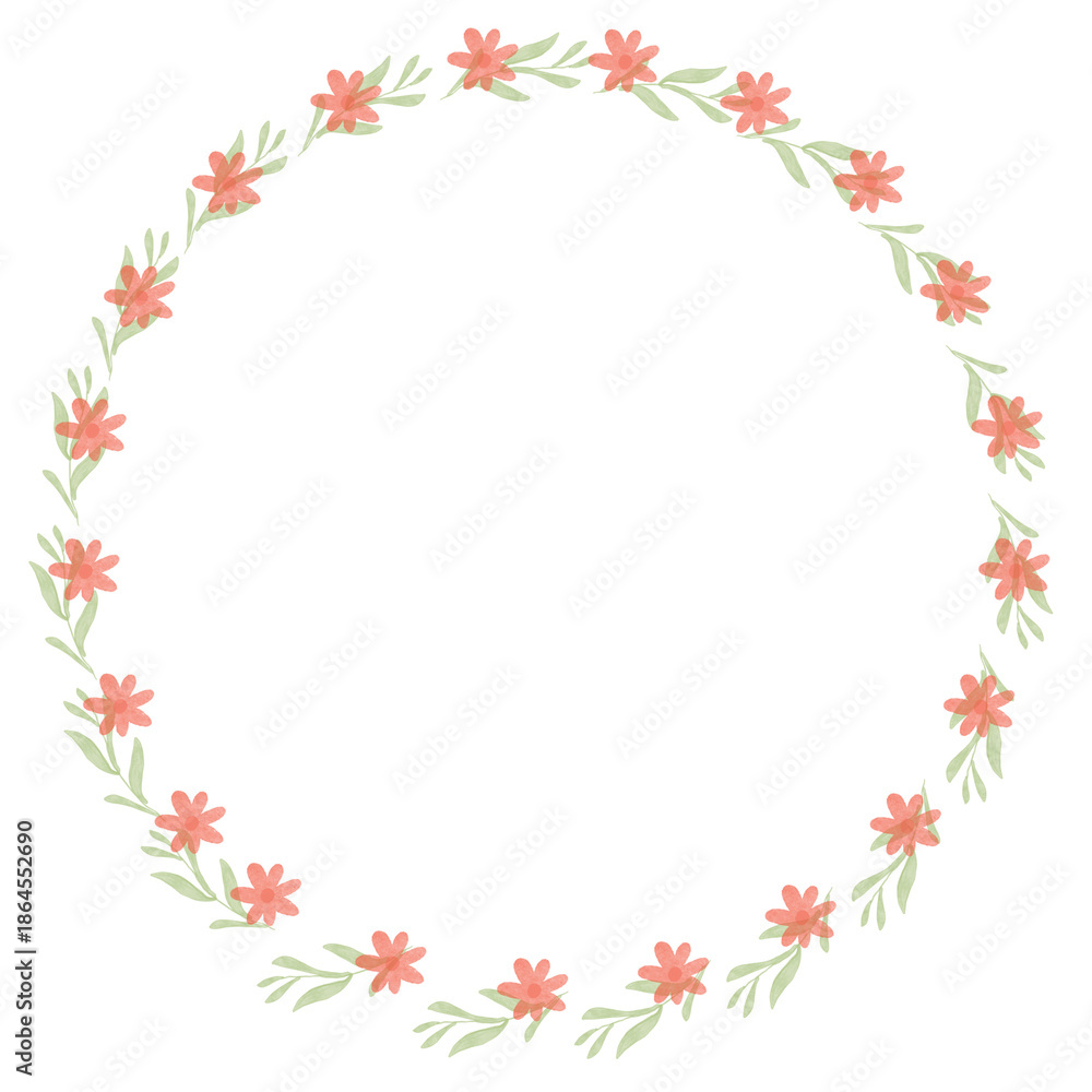 Fototapeta premium Design foral wreath invitation card illustration