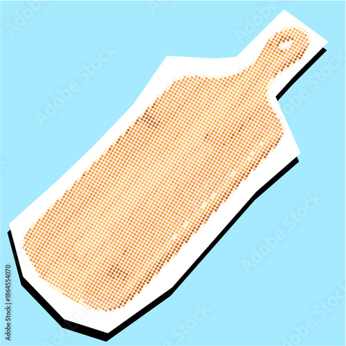 Chopping board Halftone Dotted Collage Element Pointillize vector for culinary art. Ideal for cutting tools, kitchen prep, and modern food designs.