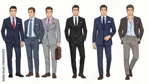 Diverse Mens Fashion - Suits and Smart Casual Attire.