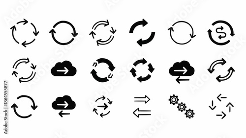 Set of Black Arrows in Circular Motion.