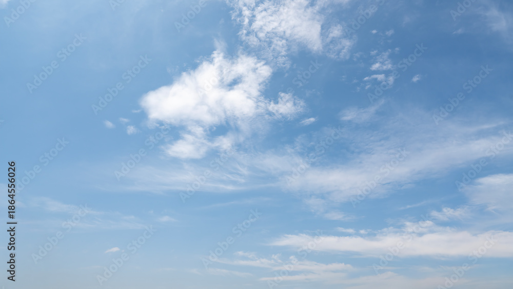 Obraz premium Clear Blue Sky with Fluffy White Clouds