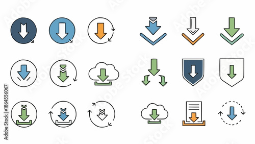 Download Icons - A Collection of Arrow and Cloud Designs.