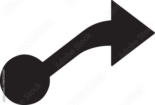PrintCurved Right Arrow Symbol on Neutral Background