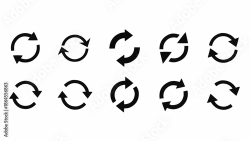 Collection of Circular Arrow Icons for Refresh and Reload.