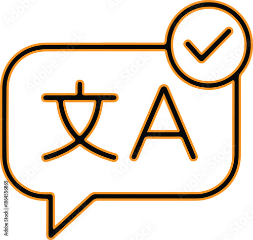 Language translation speech bubble icon vector illustration