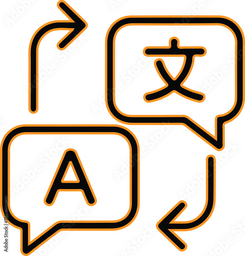 Translation icon vector illustration for language exchange