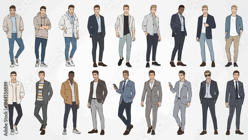 Diverse Mens Fashion Styles - A Comprehensive Collection of Outfits.