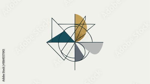 Geometric Abstraction - A Symphony of Shapes and Colors in Minimalist Design.