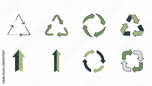 Recycling Symbols - Eco-Friendly Arrows for Sustainable Living.