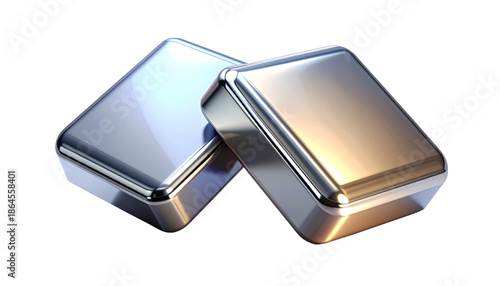 Modern Metallic Icon Combination Collection, isolated on transparent background