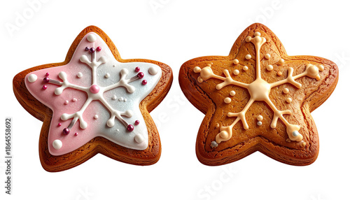 Festive Holiday Cookie Duo, isolated on transparent background