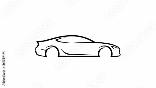 Sleek Car Outline - Minimalist Automotive Design for Modern Aesthetics.