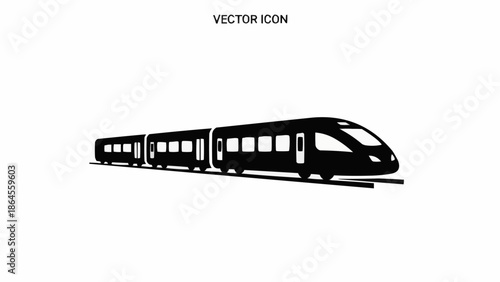 High-Speed Train Vector Icon - Modern Transportation Illustration.