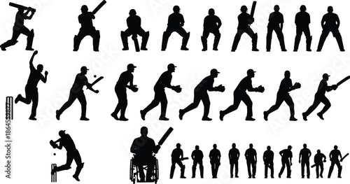 Assault rifle silhouettes collection, modern military firearms with tactical variations, army combat weapon set, black vector illustration isolated on white rifle silhouettes collection,  