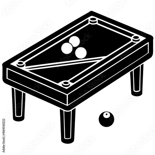 billiard table with balls