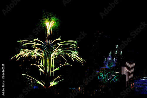 fireworks over the city of Dallas 
