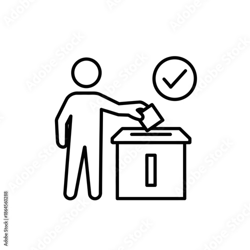 voting ballot box person casting vote.