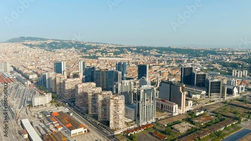 Wallpaper Mural Naples, Italy. Centro direzionale is a business district in Naples, Italy, close to Naples Central Station. Drone footage Torontodigital.ca