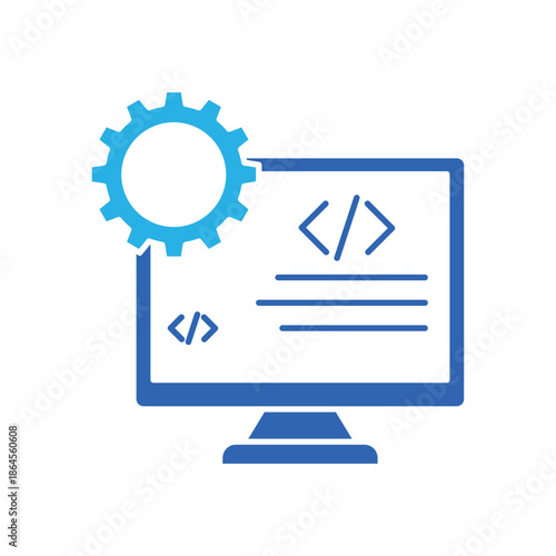 Icon a Computer Code Programming, isolated against a clean background.