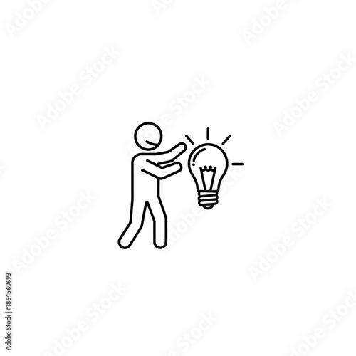 Person holding lightbulb idea generation creativity concept.