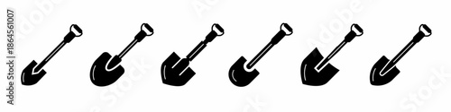 Shovel icon vector collection. Set of shovel icon vector template designs. Stock vector.