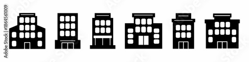 Building icon vector collection. Set of building icon vector template designs. Stock vector.