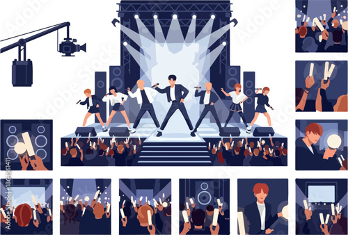 Concert Crowd Enthusiasm A Captivating Scene of Performers and Fans