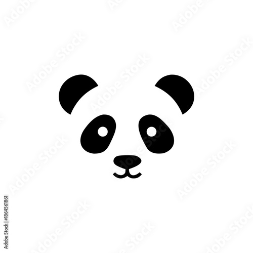 cute minimal panda head vector illustration