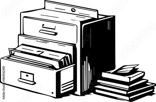 Filing Cabinet Illustration