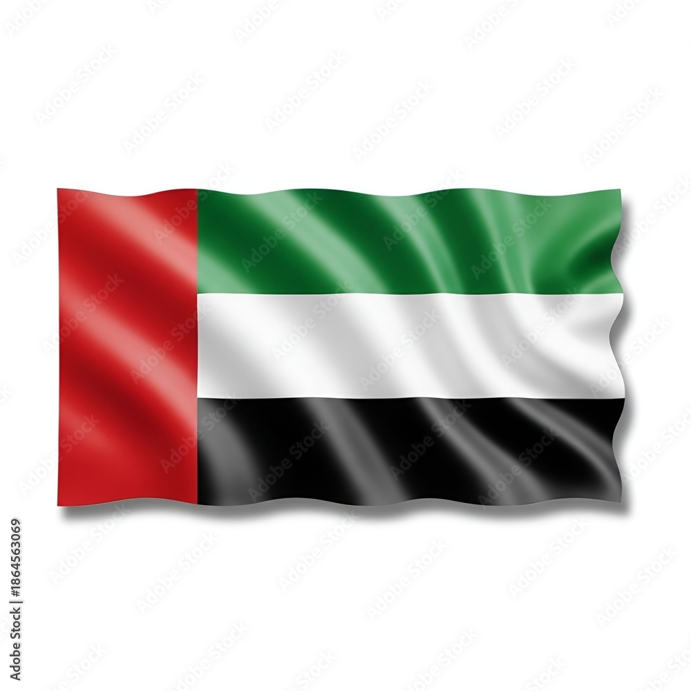 Obraz premium : United Arab Emirates National Flag Isolated on White Background