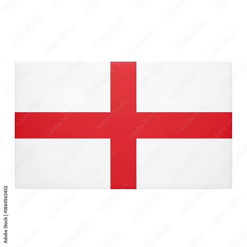 Fototapeta premium England National Flag St George Cross Isolated on White Background